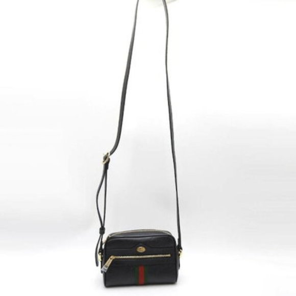 Gucci Ophidia Mini Shoulder Bag with Web in Black NEW W DUSTBAG - Picture 2 of 3